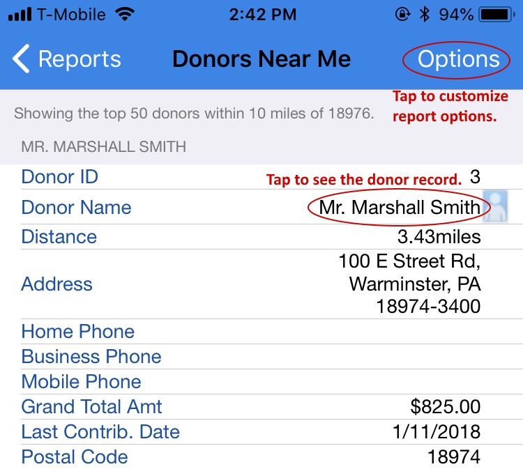 Donors Near Me Report